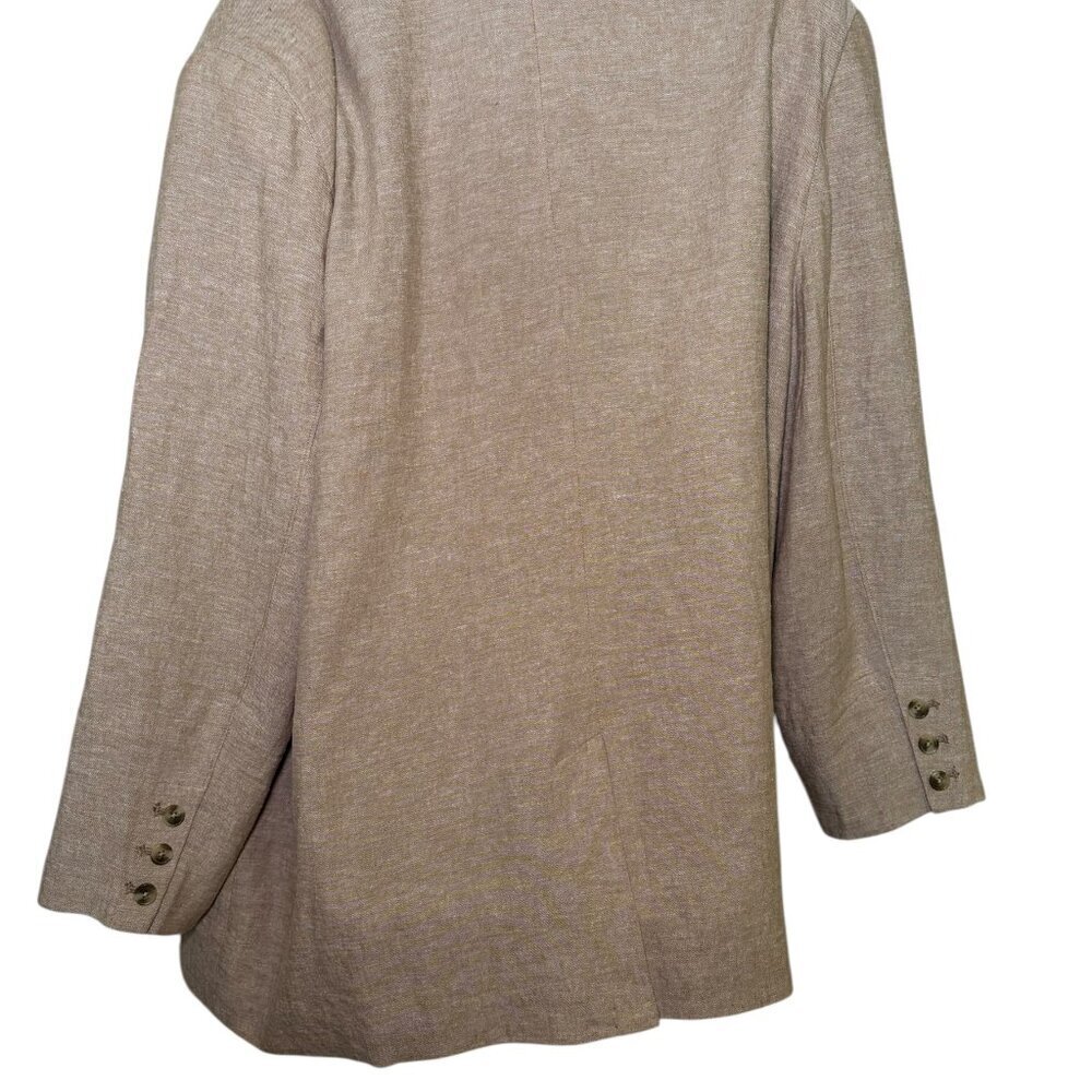 Old Navy Linen Blend Double Breasted Blazer XXL Tan Neutral - Picture 2 of 7